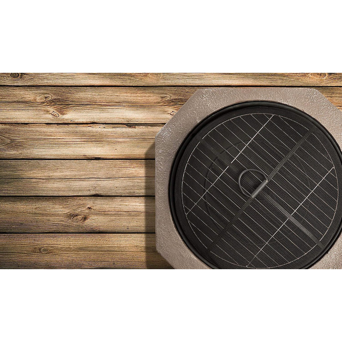 Homeology Fireology BOGOTA Bold Garden Fire Pit Brazier and Barbecue with Eco-Stone Finish