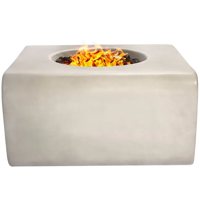 Centurion Supports Fireology ADELPHI Light Grey Lavish Garden Outdoor Fire Pit with Eco-Stone Finish Fully Assembled