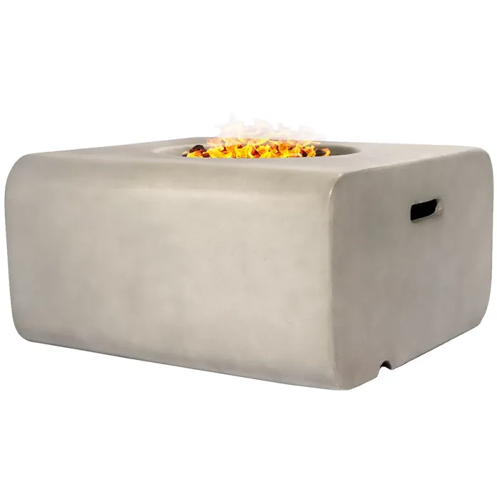 Centurion Supports Fireology ADELPHI Light Grey Lavish Garden Outdoor Fire Pit with Eco-Stone Finish Fully Assembled