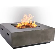 MDA Designs LOKI Dark Grey Lavish Garden and Patio Fire Pit with Eco-Stone Finish