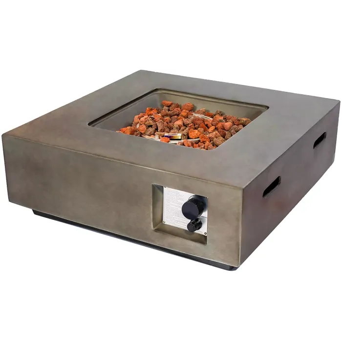 MDA Designs LOKI Dark Grey Lavish Garden and Patio Fire Pit with Eco-Stone Finish