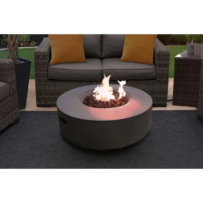 MDA Designs FUSION Dark Grey Lavish Garden and Patio Fire Pit with Eco-Stone Finish - Fully Assembled