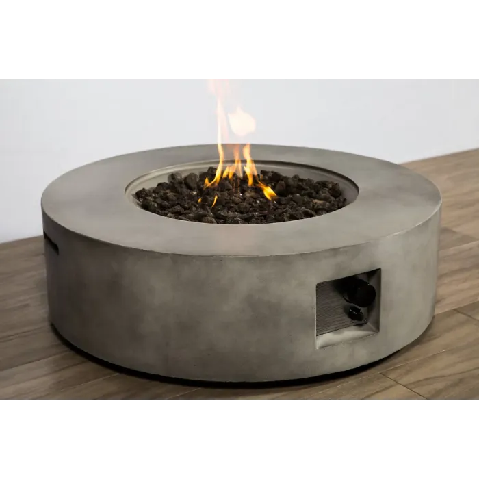 MDA Designs FUSION Dark Grey Lavish Garden and Patio Fire Pit with Eco-Stone Finish - Fully Assembled