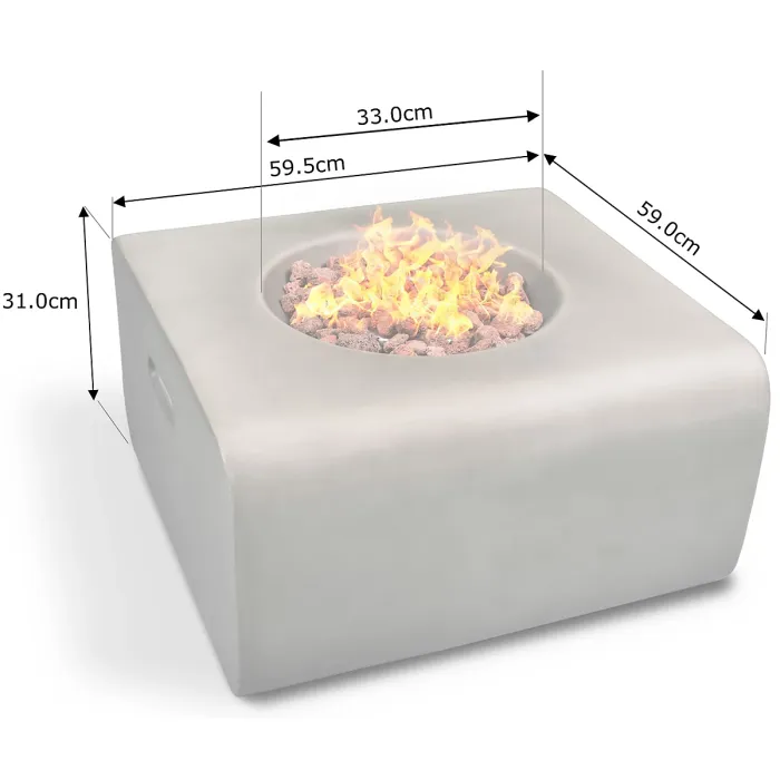 Centurion Supports Fireology ADELPHI Dark Grey Lavish Garden Outdoor Fire Pit with Eco-Stone Finish - Fully Assembled