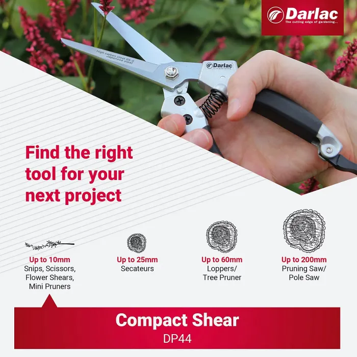 Darlac Compact Cutting Topiary Plant Shears Pruner Snips DP44 Garden