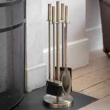 Garden Trading Ebrington Fireside Wood Burning Stove Companion Tool Set Brass