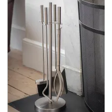Garden Trading Ebrington Fireside Wood Burning Stove Companion Tool Set Silver