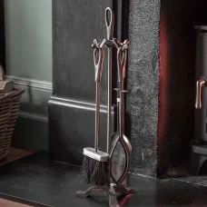 Garden Trading Latton Fireside Fire Wood Stove Companion Tool Set Pewter Iron