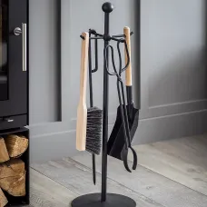 Garden Trading Jutland Fireside Fire Wood Burning Stove Companion Tool Set Black