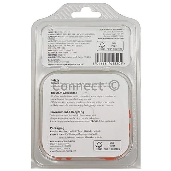 ALM Genuine Grass Trimmer GR182 Plastic Blades - Pack of 20