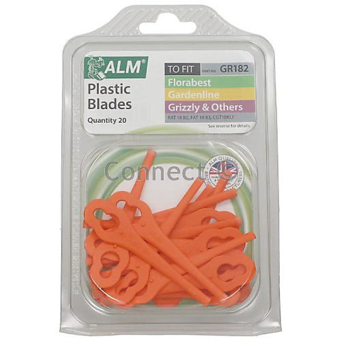 ALM Genuine Grass Trimmer GR182 Plastic Blades - Pack of 20