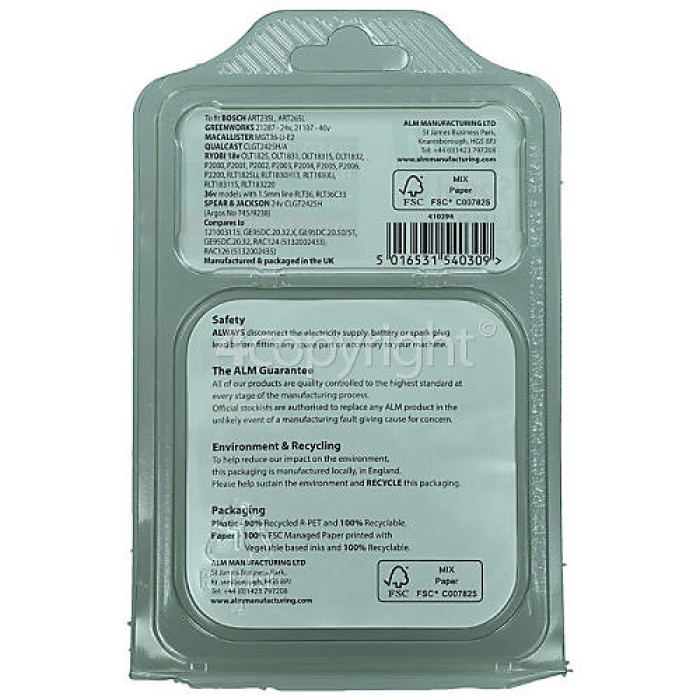 ALM Genuine Grass Trimmer CG403 Spool & Line with Spool Cover