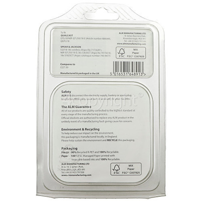 ALM Genuine Grass Trimmer SJ489 Spool & Line with Spool Cover