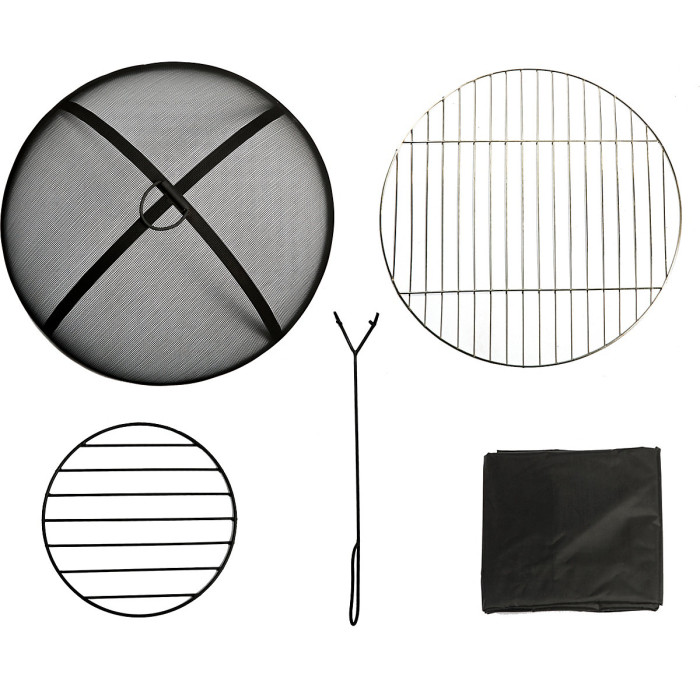 Centurion Supports Fireology SAMUI Beige Majestic Garden Fire Pit Brazier and Barbecue with Eco-Stone Finish