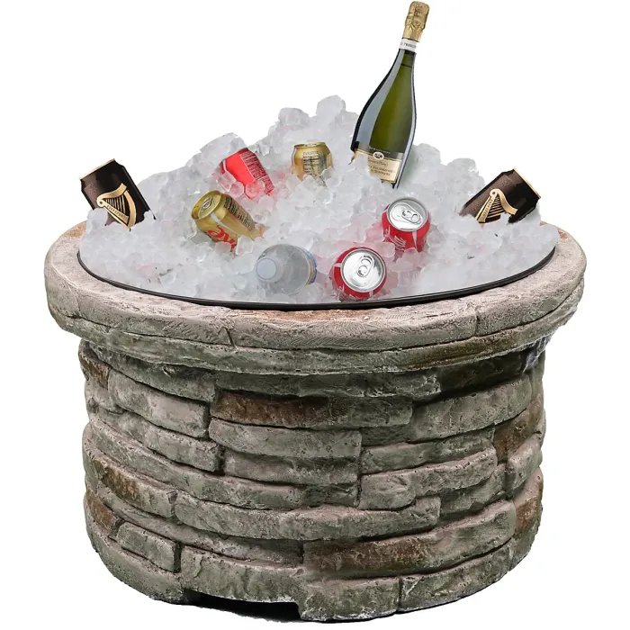 Centurion Supports Fireology SAMUI Beige Majestic Garden Fire Pit Brazier and Barbecue with Eco-Stone Finish