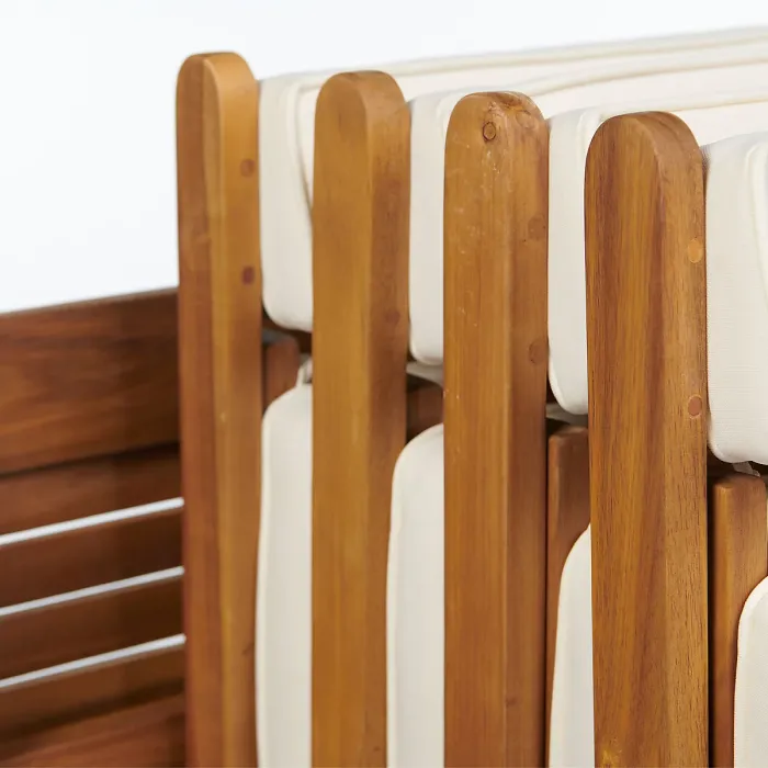 Greenhurst 5-Piece Folding Wooden Patio Garden Seaford Dining Set, 4 Seater with Cushions