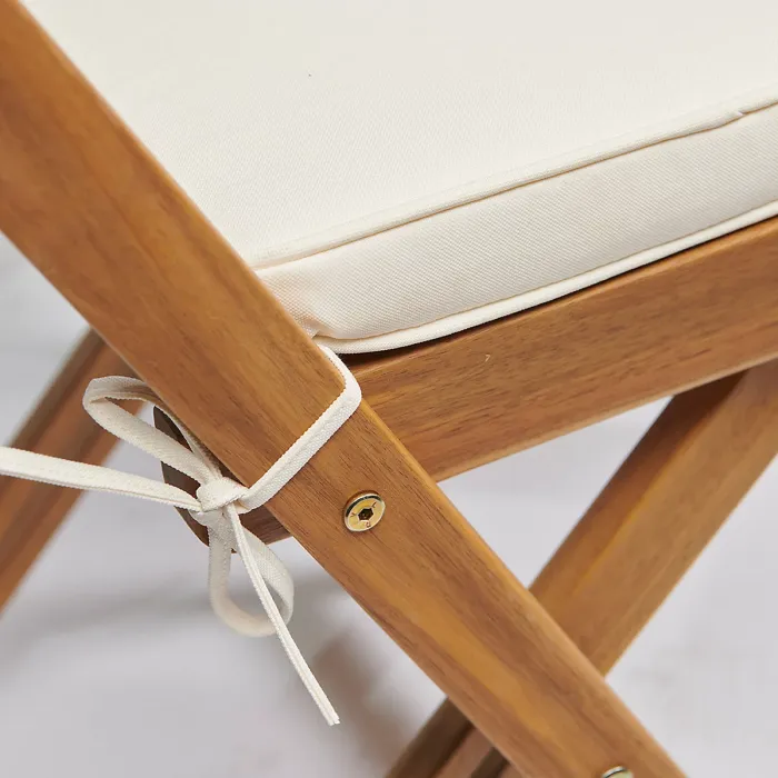 Greenhurst 5-Piece Folding Wooden Patio Garden Seaford Dining Set, 4 Seater with Cushions