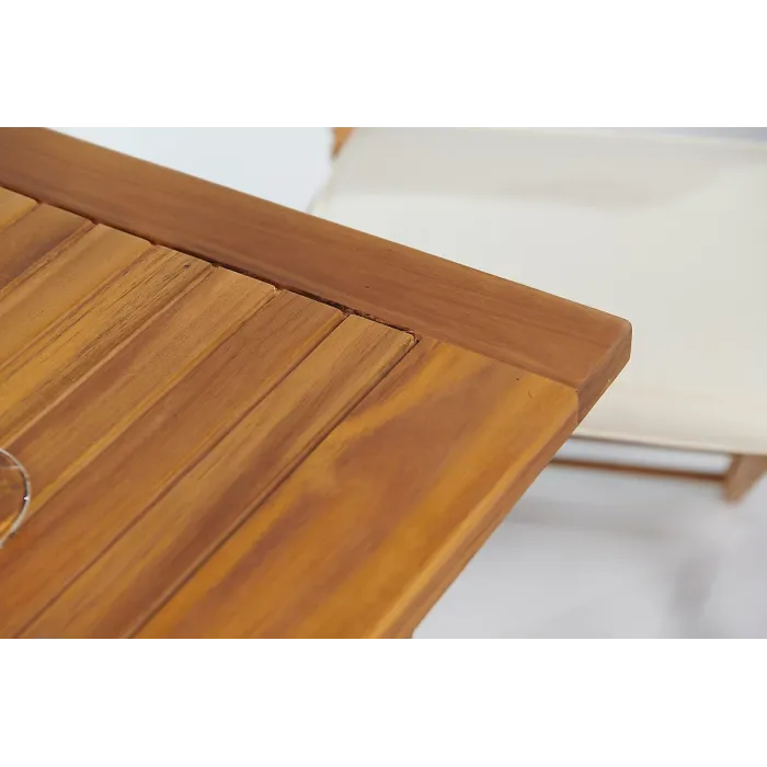 Greenhurst 5-Piece Folding Wooden Patio Garden Seaford Dining Set, 4 Seater with Cushions