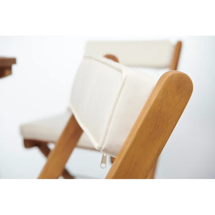 Greenhurst 5-Piece Folding Wooden Patio Garden Seaford Dining Set, 4 Seater with Cushions