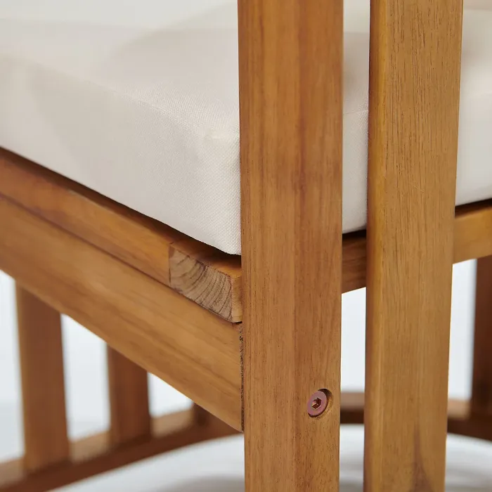 Greenhurst Chilterns Compact Wooden Patio Dining Set, Table and 2 Seats with Cushions