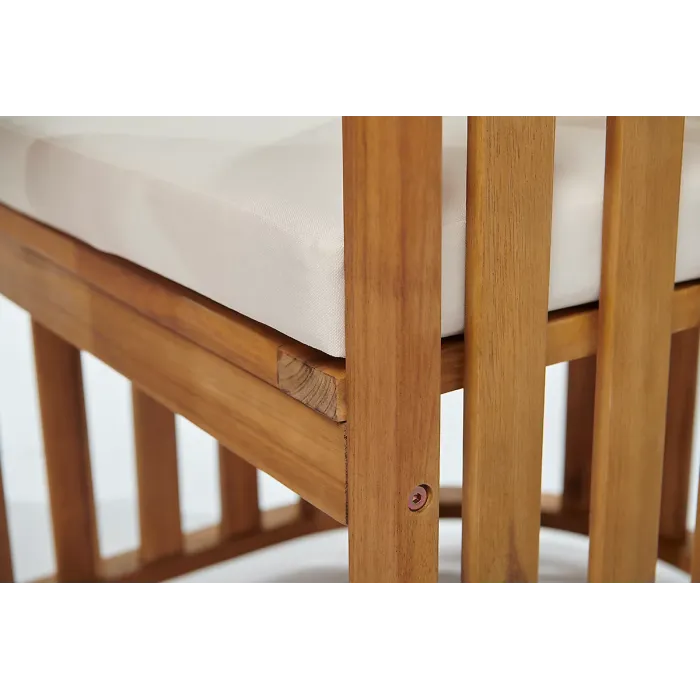 Greenhurst Chilterns Compact Wooden Patio Dining Set, Table and 2 Seats with Cushions