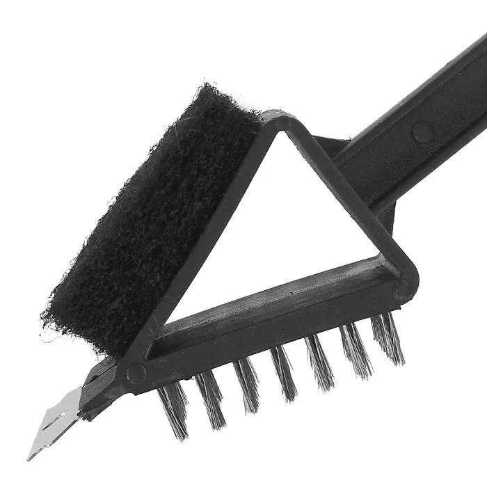 3in1 BBQ Cleaning Tool Barbecue Grill Wire Bristle Brush Scraper Grease Remover