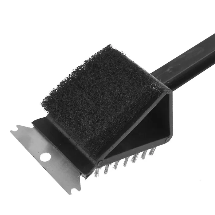 3in1 BBQ Cleaning Tool Barbecue Grill Wire Bristle Brush Scraper Grease Remover