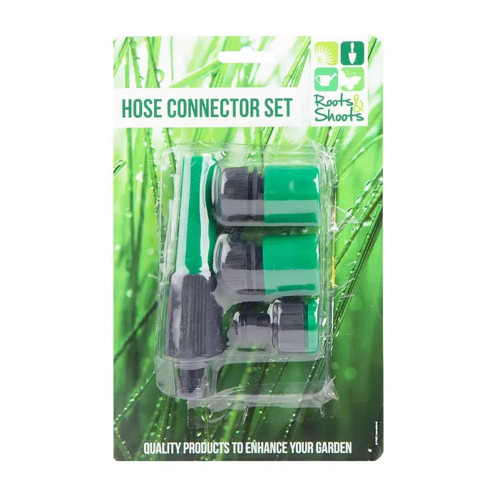 4PC Hose Connector Set Gardening Tools Accessories, Garden Work 13cm Green