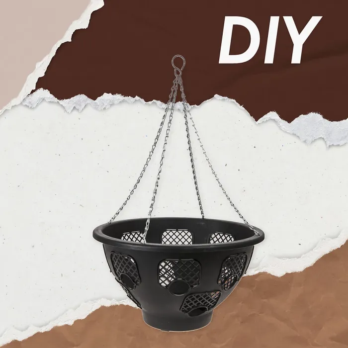 14 Inch Hanging Basket Gardening Tools Accessories, Garden Work 40cm Black