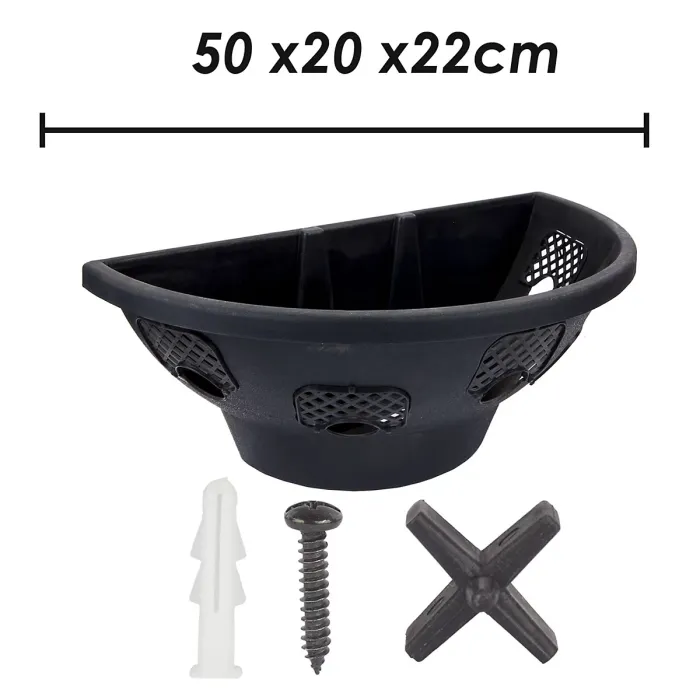 18 Inch Hanging Wall Basket Gardening Tools Accessories, Garden Work 50cm Black