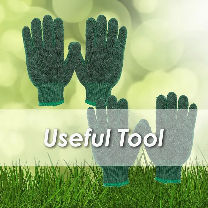 Garden Gloves Rubber Dot Grip Strech Tools Accessories 2 One Size Green