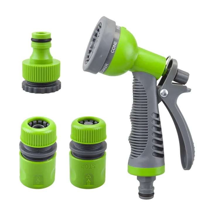 Hose Spray Gun 6 Function Hose Gardening Tools Accessories 13cm Green