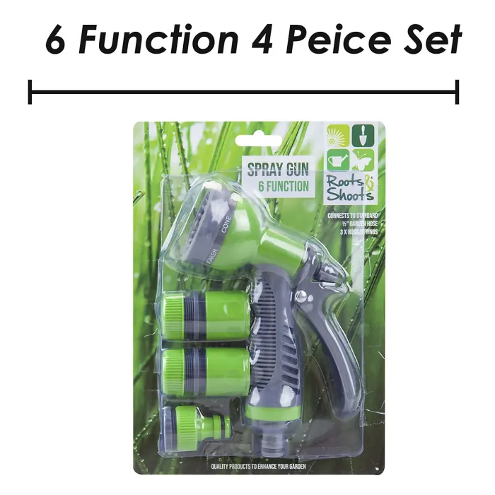 Hose Spray Gun 6 Function Hose Gardening Tools Accessories 13cm Green