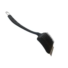 Long Handle BBQ Cleaning Brush Oven Grill Wire Brush With Scraper Heavy Duty