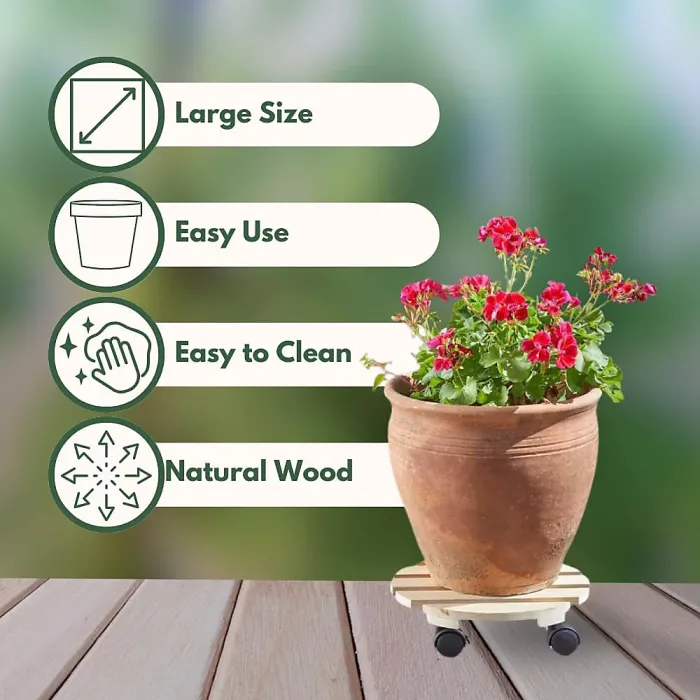 Marco Paul 30cm Wooden Pot Caddy