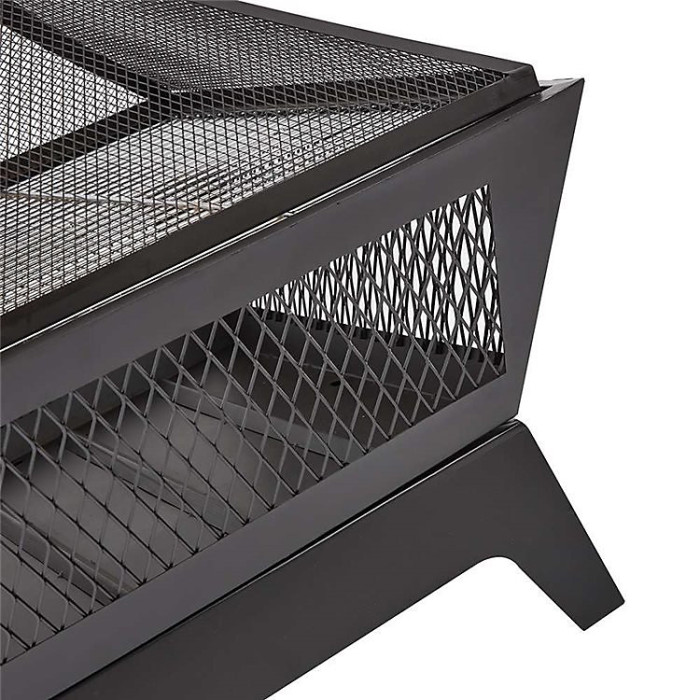 Outdoor Fireplace with Mesh Lid, Grill, & Poker