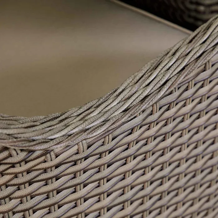 Dellonda Chester 5 Piece Rattan Garden Furniture Dining Set, Glass Table, Brown