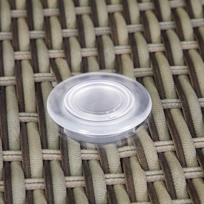 Dellonda Chester 7 Piece Rattan Garden Furniture Dining Set, Glass Table, Brown