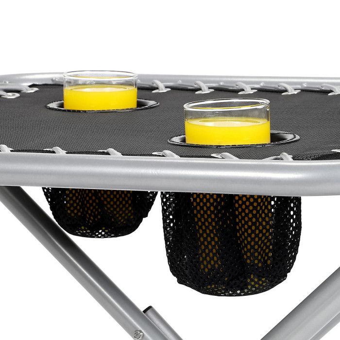 Taylor & Brown Zero Gravity Chair Set of 3 Black Reclining Sunloungers with Headrest & Folding Table for Garden & Beach