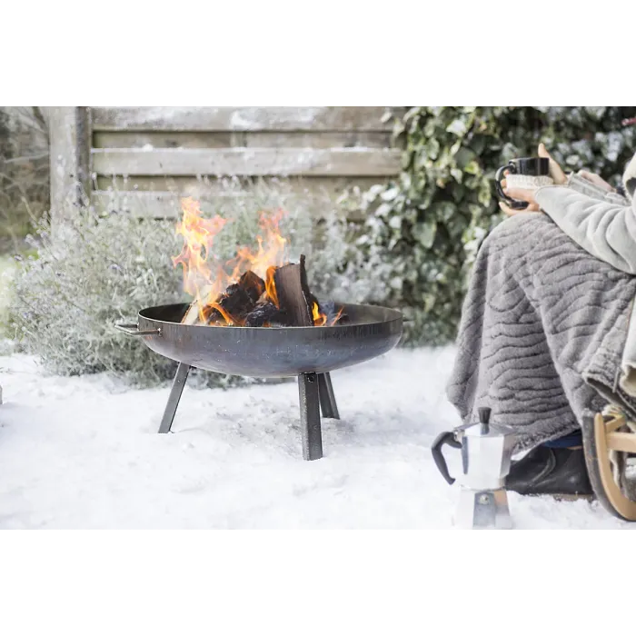 La Hacienda Pittsburgh Small Industrial Heavy Duty Steel Firepit - W 60 cm x H 30 cm