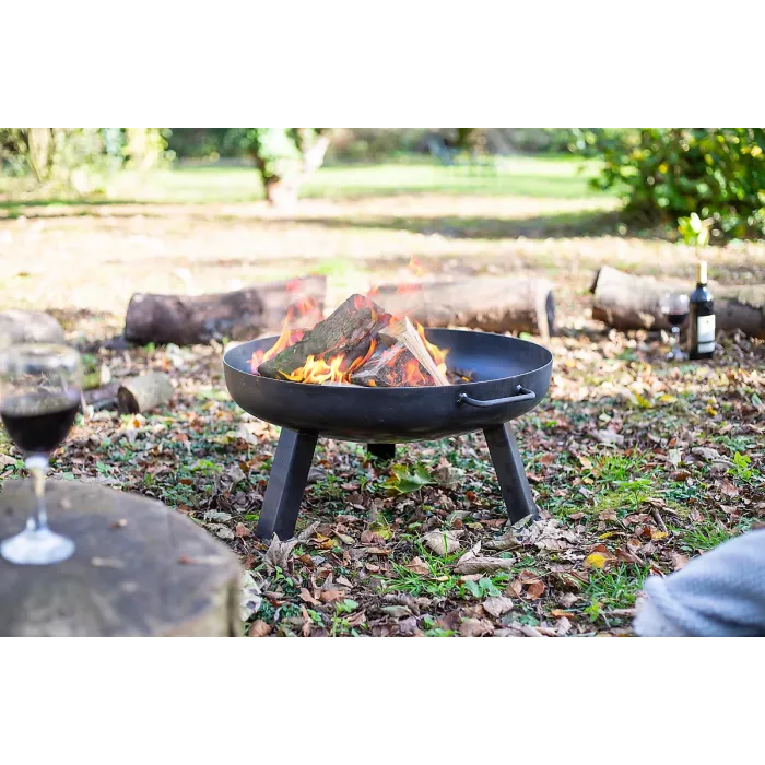 La Hacienda Pittsburgh Small Industrial Heavy Duty Steel Firepit - W 60 cm x H 30 cm
