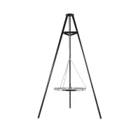 La Hacienda Tripod With Adjustable Chrome Hanging Grill - L 108 cm x W 128 cm x H 172 cm