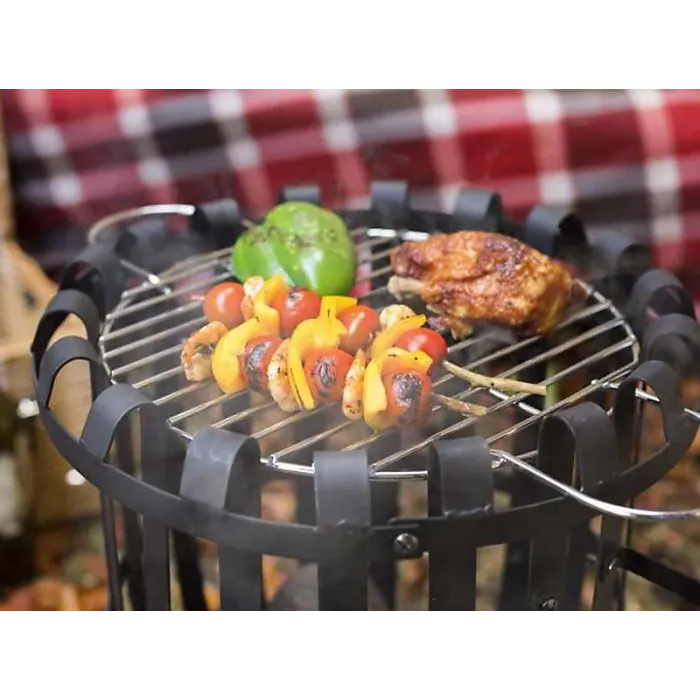 La Hacienda 56043 Vancouver Fire Pit Basket Bowl BBQ Grill Black Steel