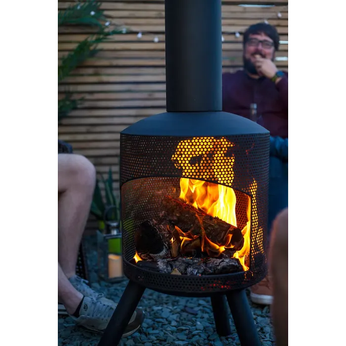 La Hacienda Santana Chimenea Fireplace Firepit Perforated Steel Garden Heater