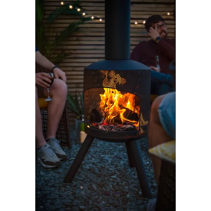 La Hacienda Santana Chimenea Fireplace Firepit Perforated Steel Garden Heater