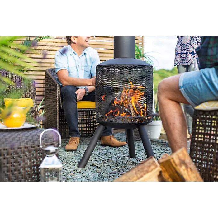 La Hacienda Santana Chimenea Fireplace Firepit Perforated Steel Garden Heater