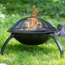 La Hacienda Explorer Camping Fire Pit Basket Bowl BBQ Portable Folding + Bag