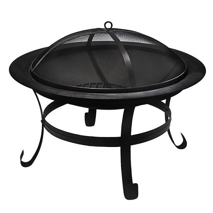 Boston Firepit - Steel - L75 x W75 x H56 cm - Black