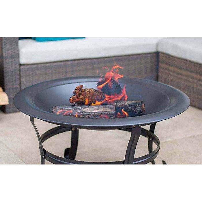 Boston Firepit - Steel - L75 x W75 x H56 cm - Black