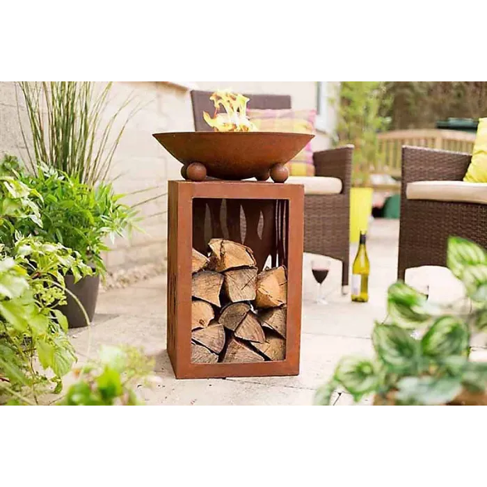 La Hacienda Ochiba Firepit with Log Store